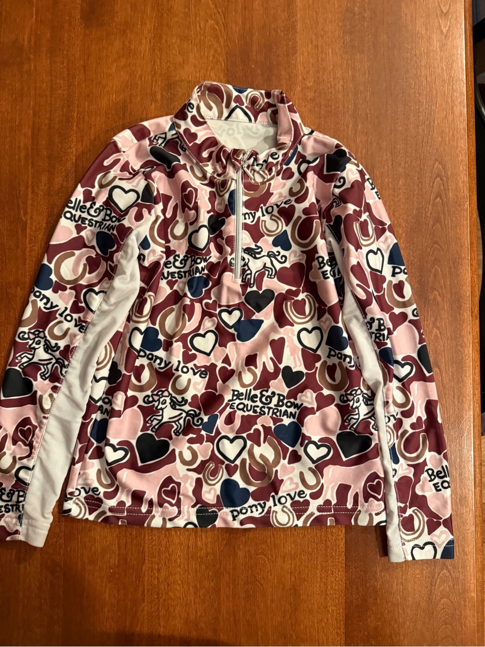 Belle & Bow Kids' Pink Heart Print Equestrian Jacket
